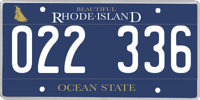 RI license plate 022336