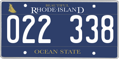 RI license plate 022338