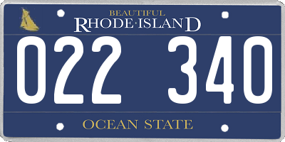 RI license plate 022340
