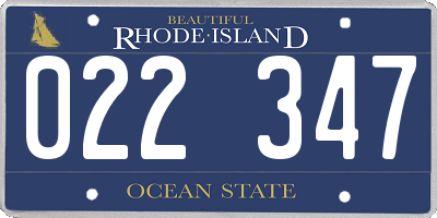 RI license plate 022347