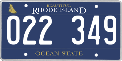 RI license plate 022349