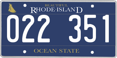 RI license plate 022351