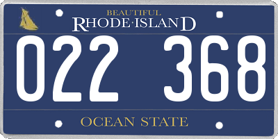 RI license plate 022368