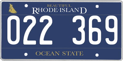 RI license plate 022369