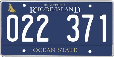 RI license plate 022371