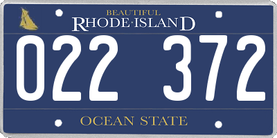 RI license plate 022372