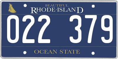 RI license plate 022379