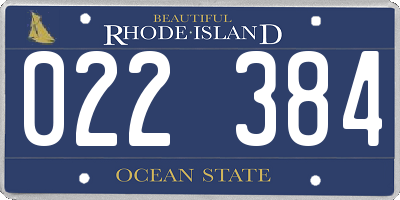 RI license plate 022384