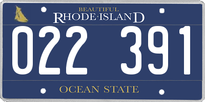 RI license plate 022391