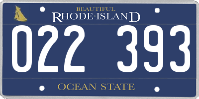 RI license plate 022393