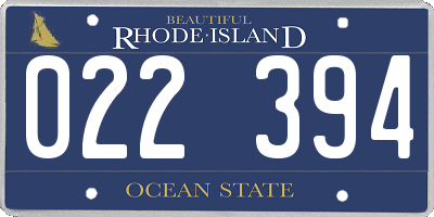 RI license plate 022394