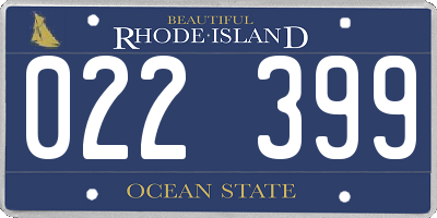 RI license plate 022399