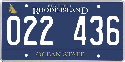 RI license plate 022436