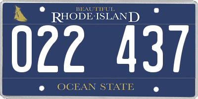 RI license plate 022437