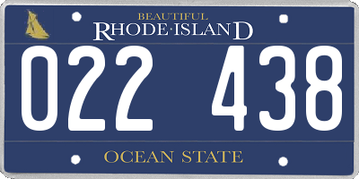RI license plate 022438