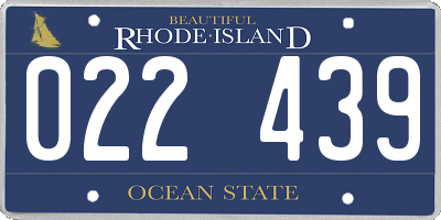 RI license plate 022439