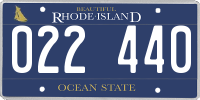 RI license plate 022440