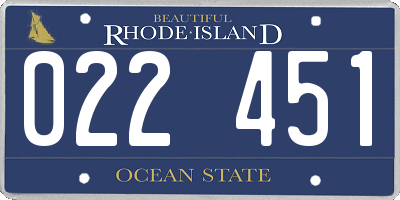 RI license plate 022451