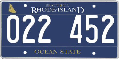 RI license plate 022452