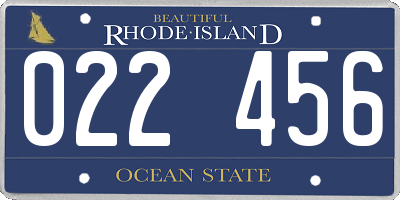 RI license plate 022456