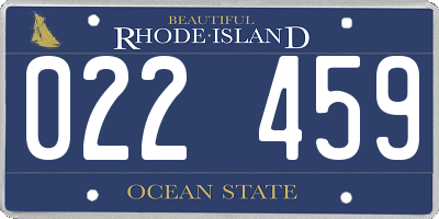 RI license plate 022459