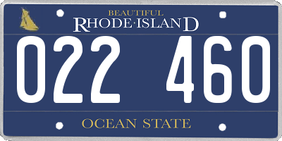 RI license plate 022460