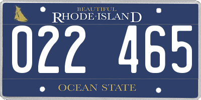 RI license plate 022465