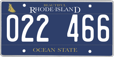 RI license plate 022466