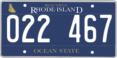 RI license plate 022467