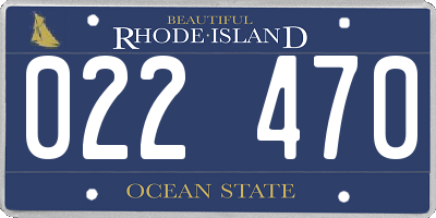 RI license plate 022470