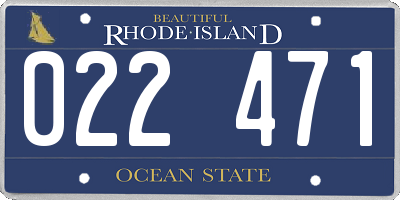 RI license plate 022471