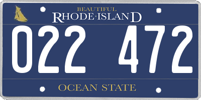 RI license plate 022472