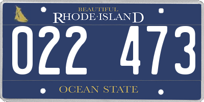 RI license plate 022473