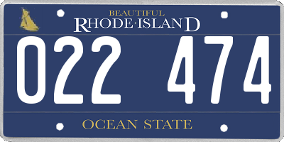 RI license plate 022474