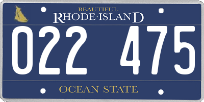 RI license plate 022475