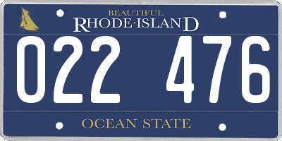 RI license plate 022476