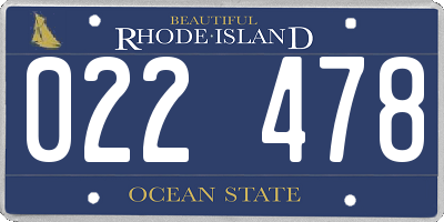 RI license plate 022478