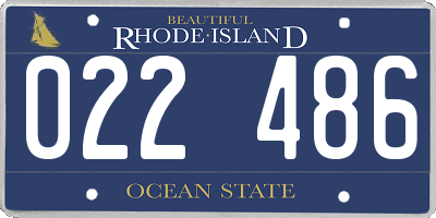 RI license plate 022486