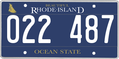 RI license plate 022487