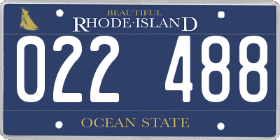 RI license plate 022488