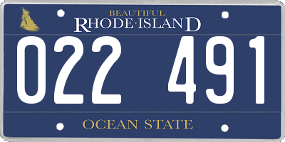 RI license plate 022491