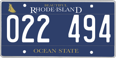 RI license plate 022494