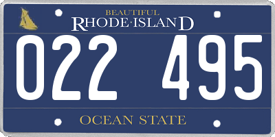 RI license plate 022495