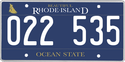 RI license plate 022535