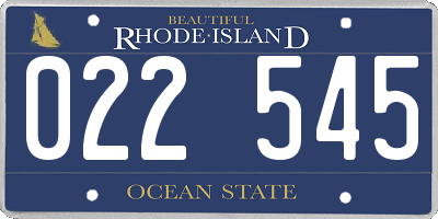 RI license plate 022545