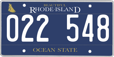 RI license plate 022548