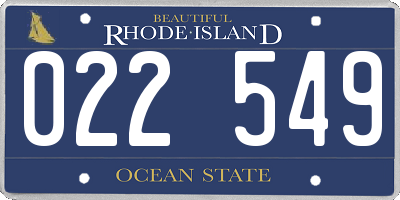 RI license plate 022549