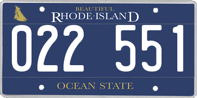 RI license plate 022551