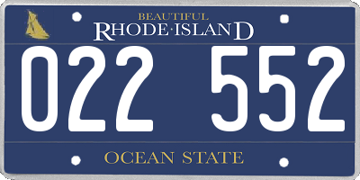 RI license plate 022552