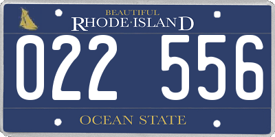 RI license plate 022556